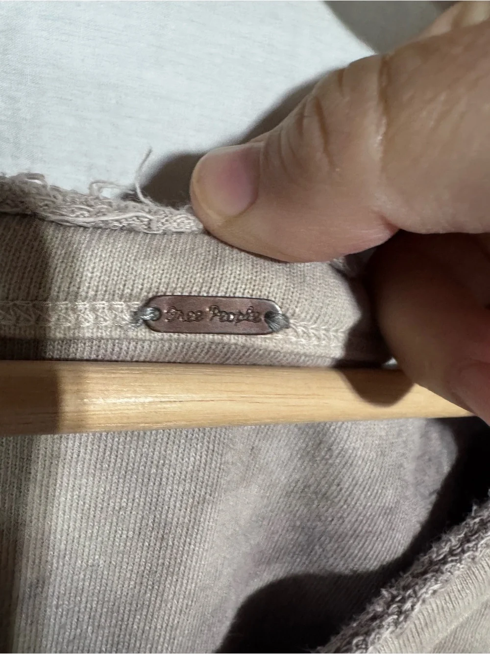 Free People tan v-neck tie dye sweatshirt with embroidered design Size Small